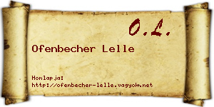 Ofenbecher Lelle névjegykártya